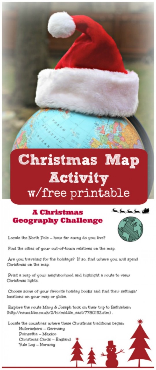 Christmas Around the World free printables Map and Geography activity