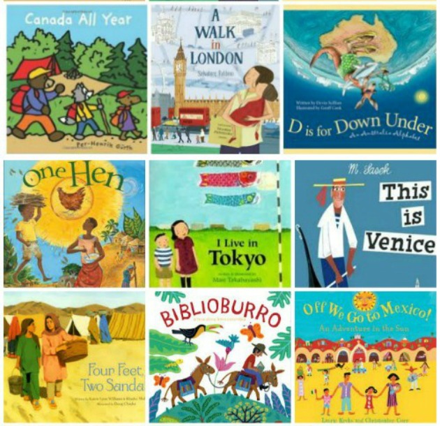 Books for kids - around the world theme for preschool, kindergarten and elementary