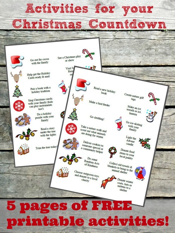 advent activity ideas to use as calendar fillers for a christmas countdown!