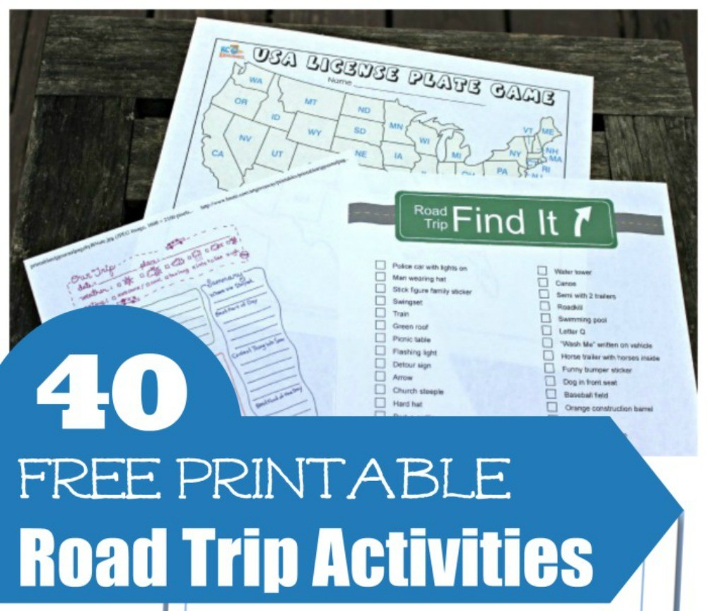 40 Free Road Trip Games & Activities for Kids {printables
