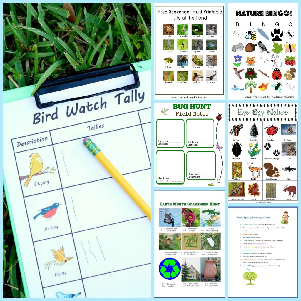 Spring scavenger hunt ideas and printables for preschool, big kids and tweens!