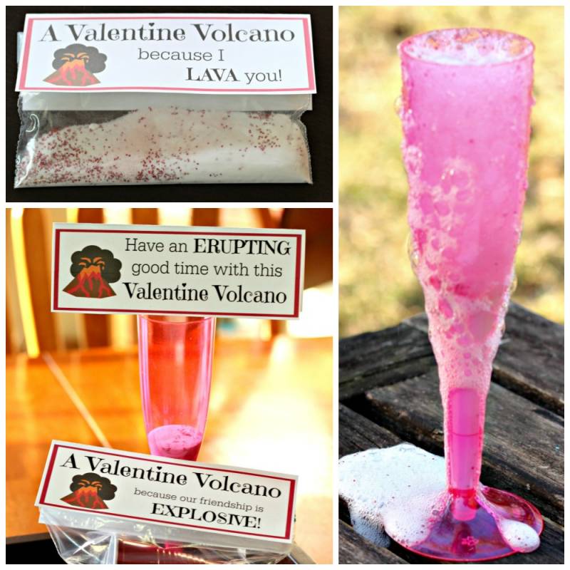 Free printable non candy valentines for classmates - includes science experiment to do!