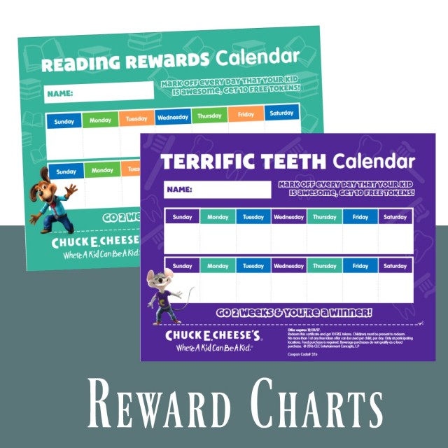 Chuck E Cheese Reward Charts