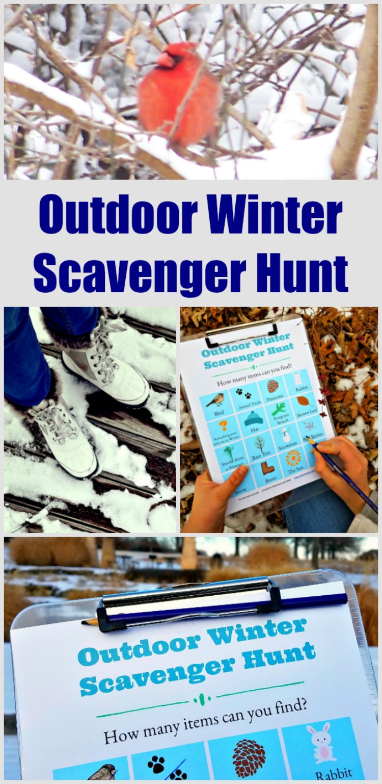 Winter Scavenger Hunt list - free printable fun outside with clues about changes in nature!