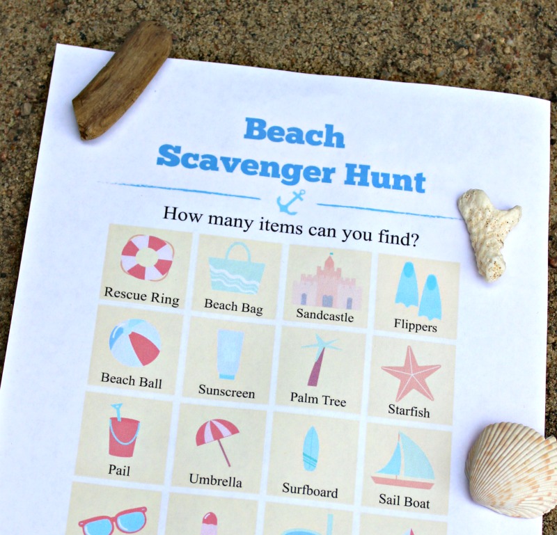 Beach Scavenger Hunt for Kids (FREE printable!) Edventures with Kids