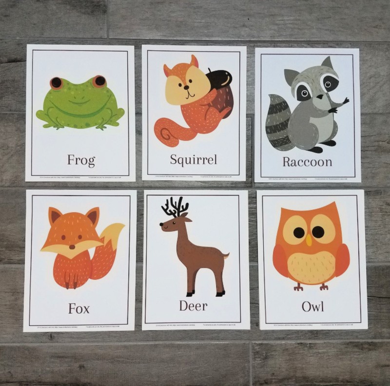 Free printable Woodland Animal games - charades, memory and matching cards