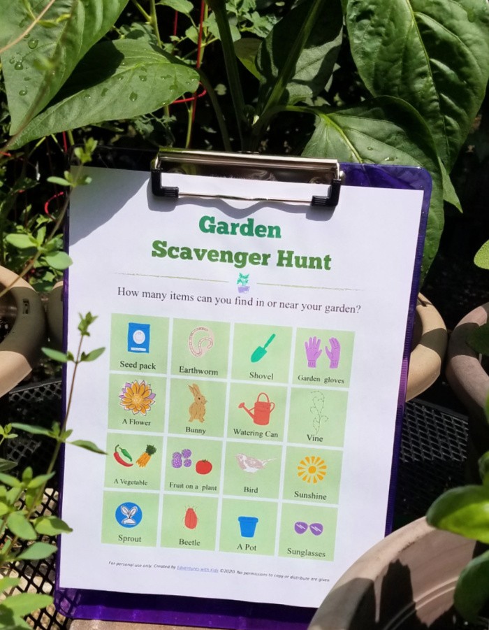 Garden Scavenger Hunt (with FREE printable!) Edventures with Kids