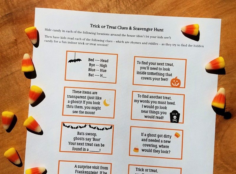 How to Trick or Treat at home - Candy Scavenger Hunt