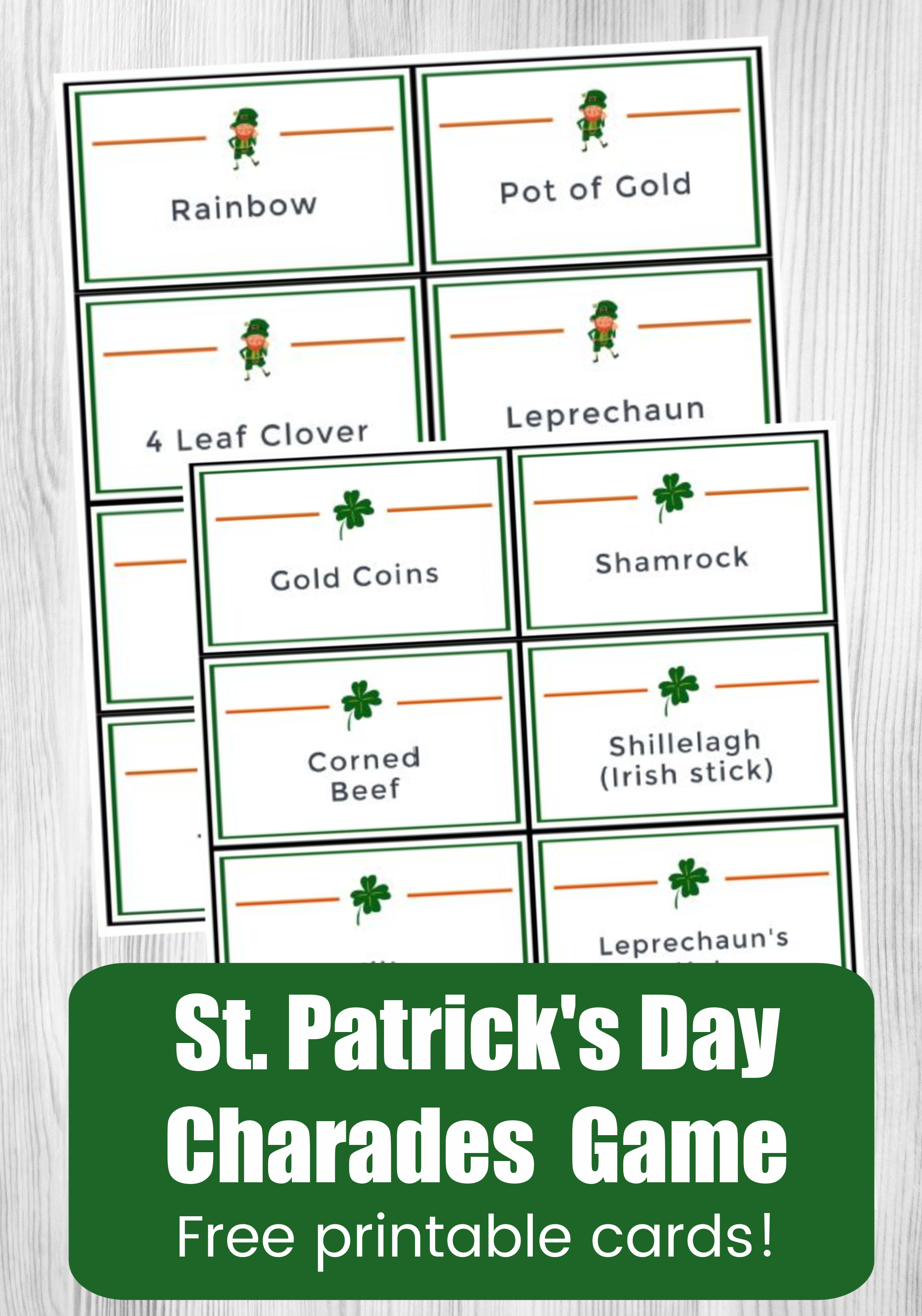 FREE St. Patrick's Day Charades Cards - Edventures with Kids