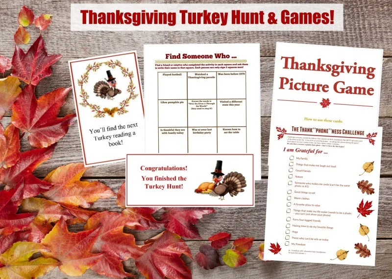 Thanksgiving printable games for the whole family