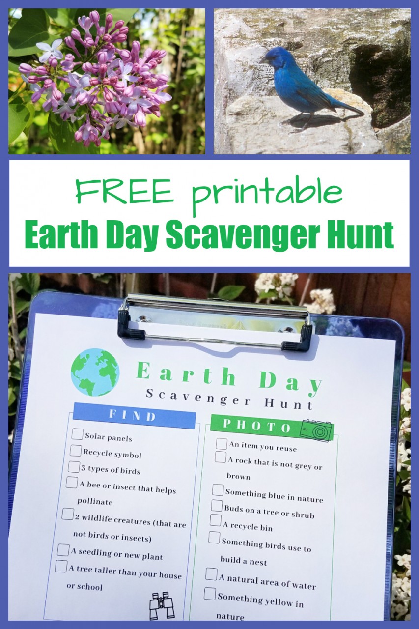 Earth Day Scavenger Hunt FREE Printable Pdf