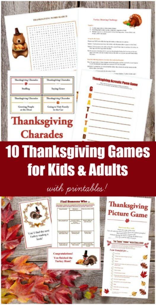 27 Free Printable Thanksgiving Games for Adults & Kids