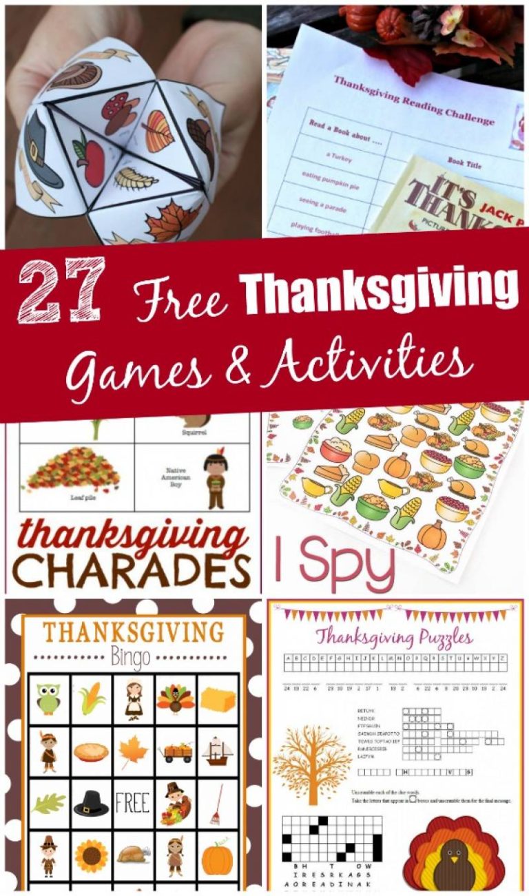 27 Free Printable Thanksgiving Games for Adults &amp; Kids